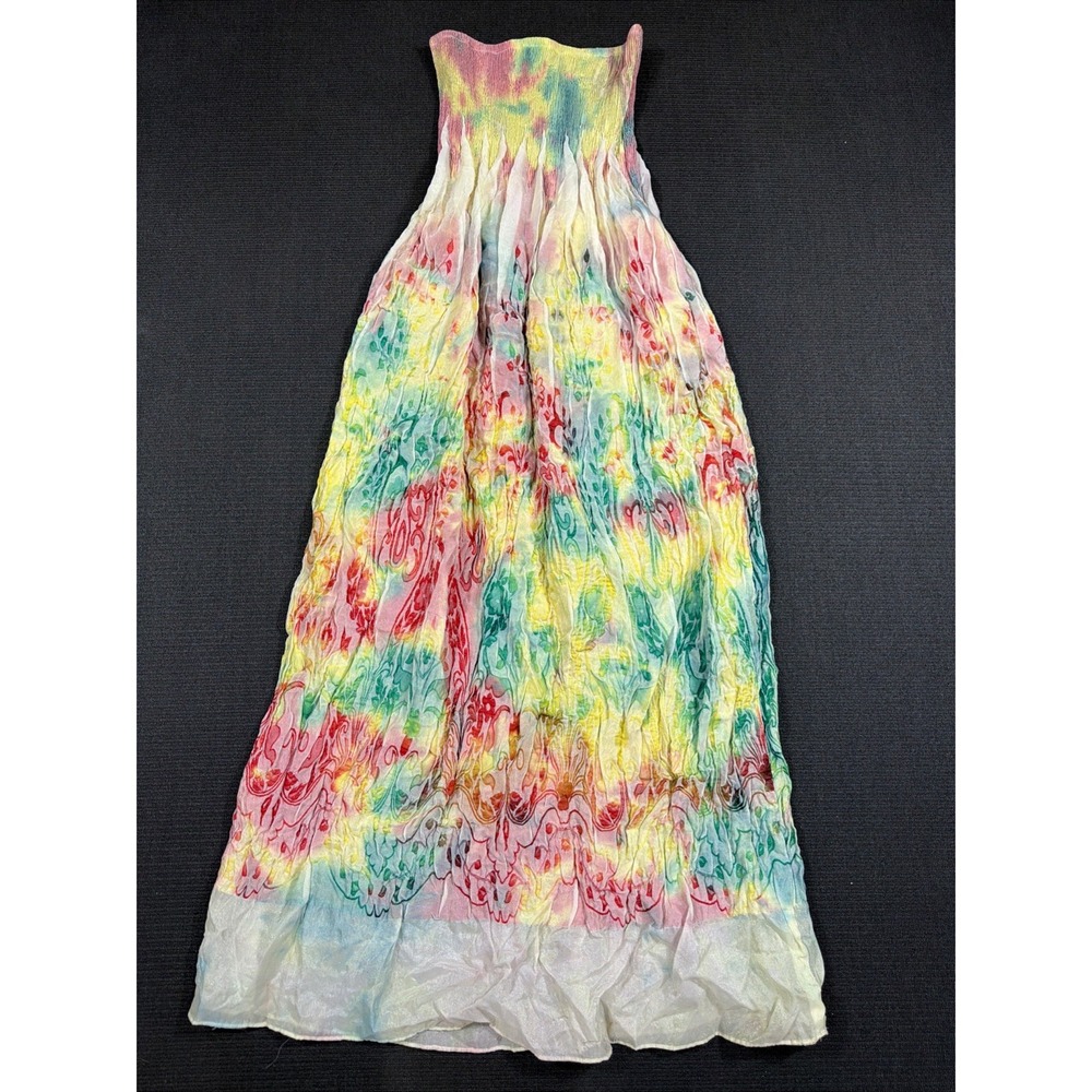 Rare H2F Anthropologie Lapis Boho Smocked Maxi Dress Hippie Boho Festival Floral